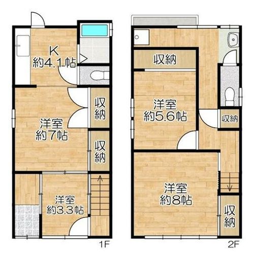 兵庫県神戸市長田区長楽町4丁目(一戸建)の賃貸物件の間取り