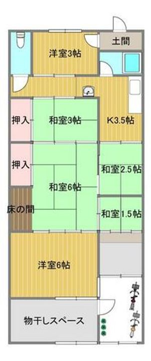 兵庫県尼崎市大島1丁目(一戸建)の賃貸物件の間取り