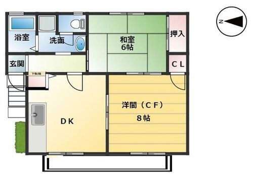 兵庫県神戸市東灘区深江南町4丁目(アパート)の賃貸物件の間取り