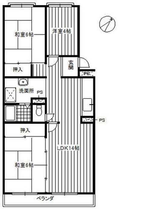 桜井コーポ304の間取り