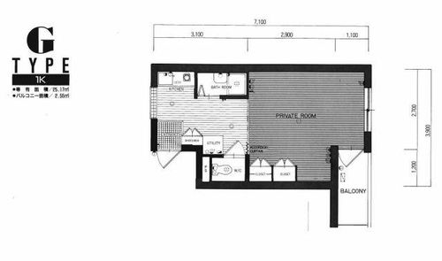 ダイナコート産大前502の間取り