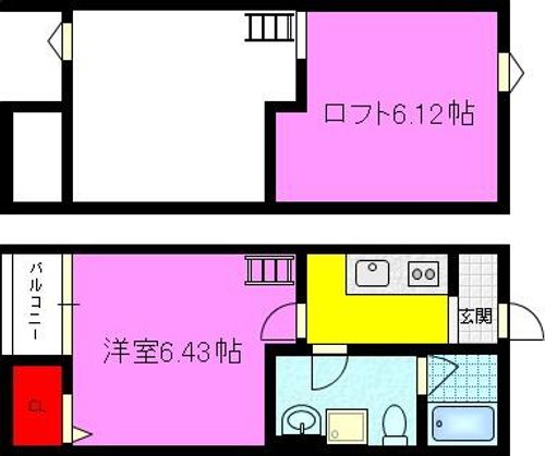 大阪府東大阪市中鴻池町1丁目(アパート)の賃貸物件101の間取り