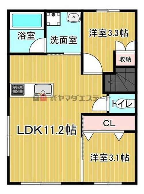 福岡県柳川市三橋町高畑(アパート)の賃貸物件の間取り