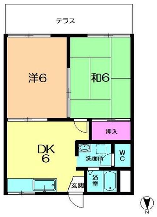 寺前サンハイツ102の間取り