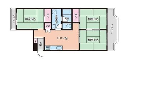 福岡県北九州市小倉南区下曽根2丁目(マンション)の賃貸物件の間取り