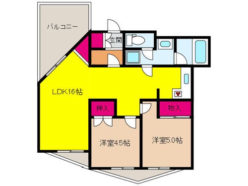 兵庫県神戸市東灘区岡本7丁目(マンション)の賃貸物件の間取り