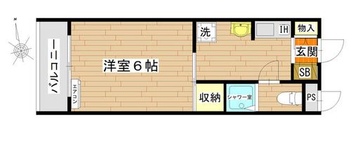大阪府四條畷市岡山1丁目(マンション)の賃貸物件の間取り