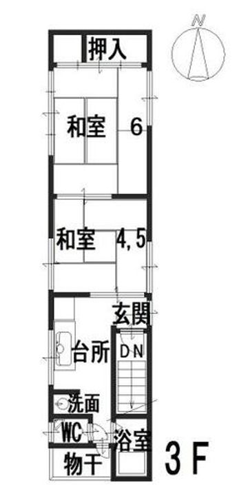 京都府京都市上京区溝前町(タウンハウス)の賃貸物件の間取り