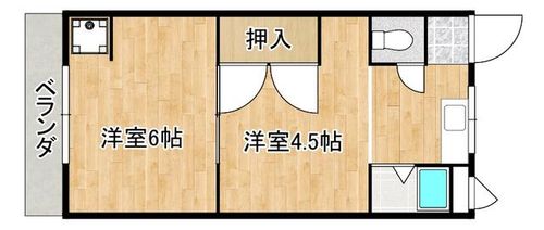 天神山洋ハイツ207の間取り