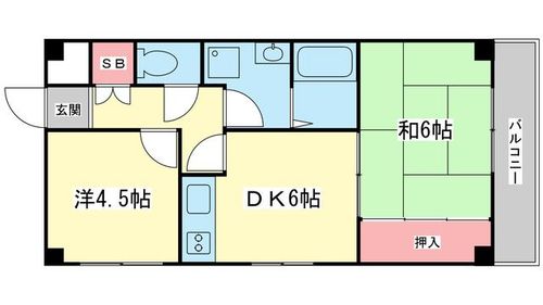 兵庫県姫路市西庄(マンション)の賃貸物件の間取り