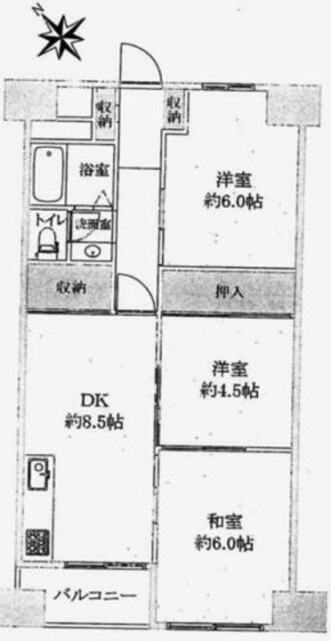 夢野団地1号館3の間取り