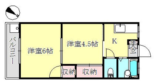 兵庫県神戸市長田区片山町3丁目(アパート)の賃貸物件の間取り