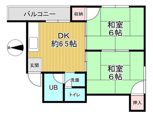 大阪府大阪市大正区北恩加島2丁目(マンション)の賃貸物件401の間取り