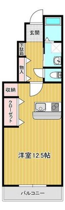 グレースコートⅡ1-Dの間取り
