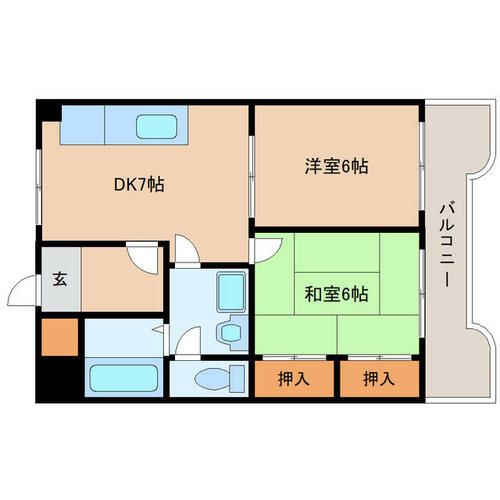 オリエンタル小倉北Ⅱ402の間取り