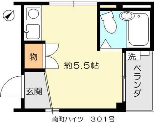 南町マンション301の間取り