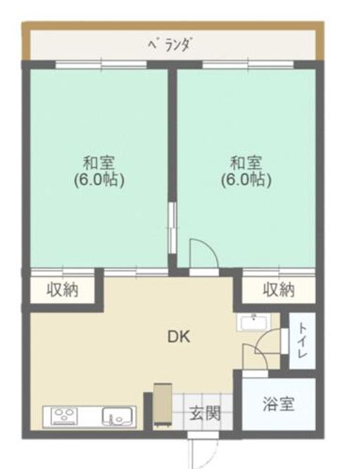 鶴丸ハイツ津福6の間取り