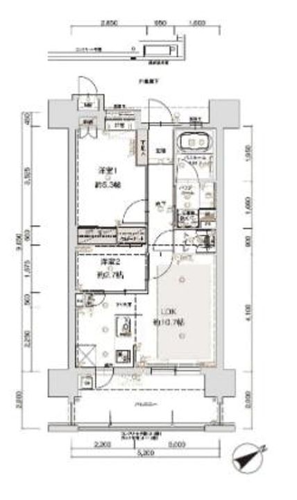 福岡県福岡市博多区寿町2丁目(マンション)の賃貸物件の間取り