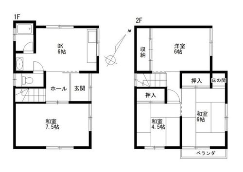 兵庫県神戸市須磨区東須磨字火ノ谷(一戸建)の賃貸物件の間取り