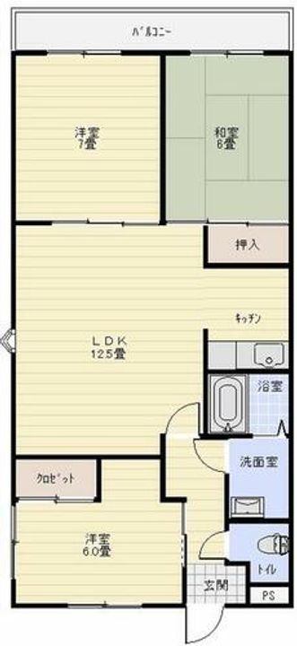 兵庫県伊丹市平松4丁目(マンション)の賃貸物件の間取り