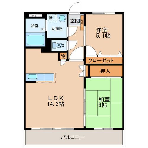 イムザックコート502の間取り
