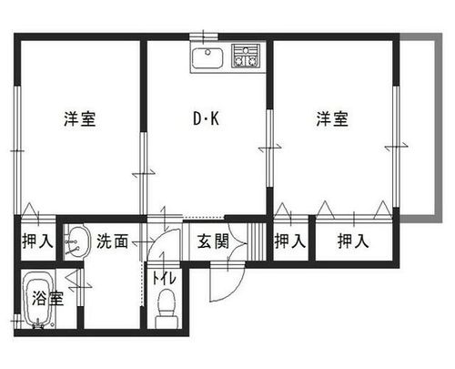 ブルーミーB棟102の間取り