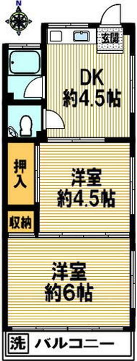 ウインズコート103の間取り
