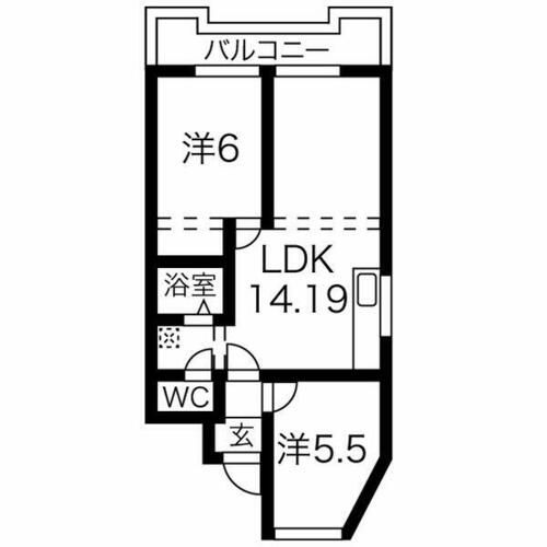 愛知県名古屋市西区数寄屋町(マンション)の賃貸物件の間取り