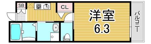 兵庫県神戸市長田区長田町6丁目(アパート)の賃貸物件の間取り