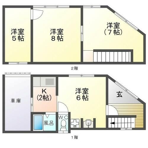 愛知県名古屋市中区橘1丁目(一戸建)の賃貸物件の間取り