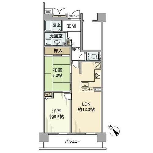ユニライフ宇治琵琶203の間取り