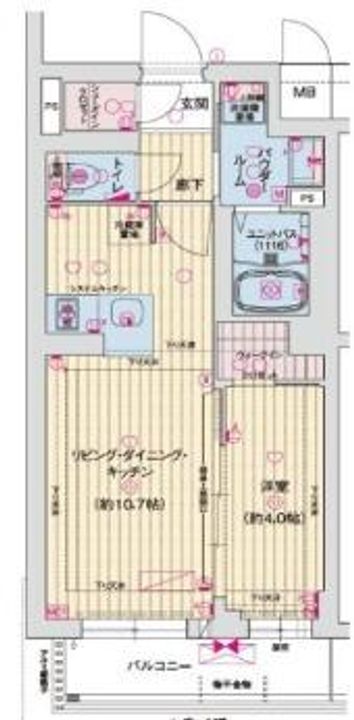 京都府京都市南区八条寺内町(マンション)の賃貸物件の間取り