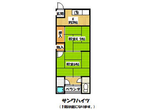 兵庫県三田市南が丘1丁目(アパート)の賃貸物件の間取り