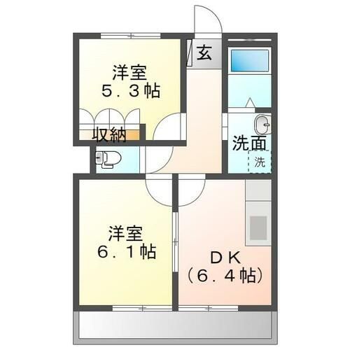 レインボーサンリッチ108の間取り