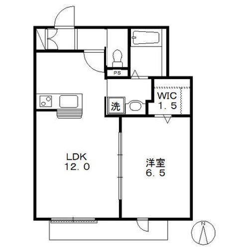 大阪府柏原市大県3丁目(アパート)の賃貸物件の間取り