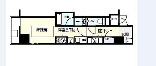 兵庫県神戸市中央区楠町6丁目(マンション)の賃貸物件の間取り