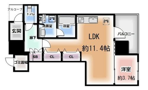 グランドメゾン谷町四丁目の間取り