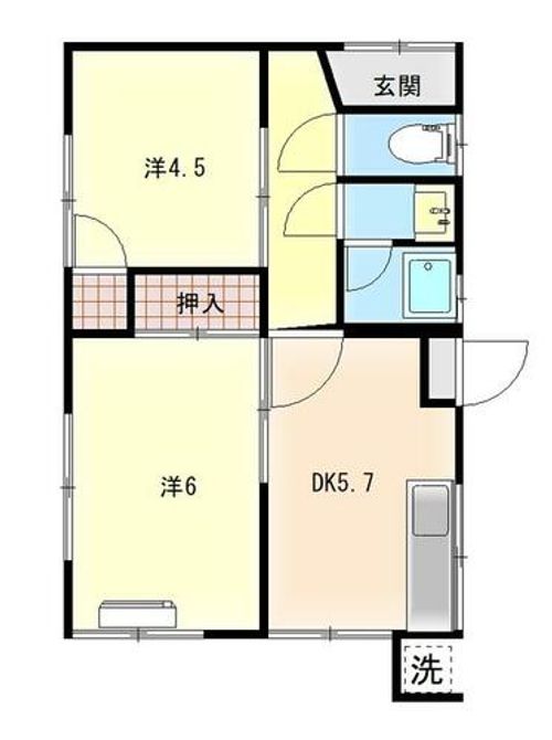 衣笠ハイツ7の間取り