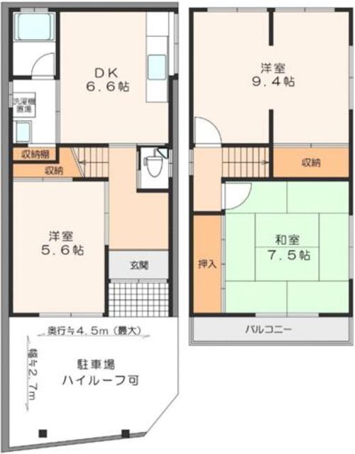 大阪府東大阪市善根寺町6丁目(一戸建)の賃貸物件の間取り