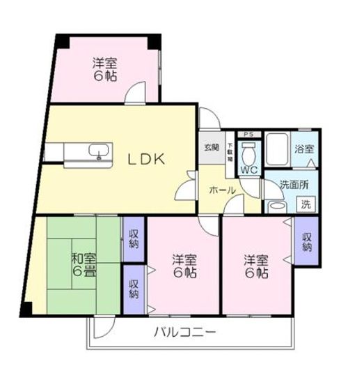 愛知県豊橋市大国町(マンション)の賃貸物件の間取り