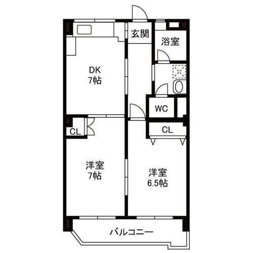 兵庫県西宮市松風町(マンション)の賃貸物件の間取り
