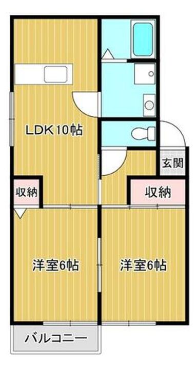 福岡県遠賀郡遠賀町松の本4丁目(アパート)の賃貸物件の間取り