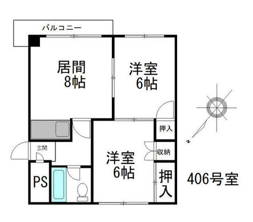 セラコーポB406の間取り