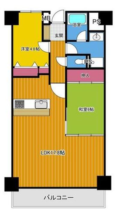 和歌山県和歌山市三木町中ノ丁(マンション)の賃貸物件の間取り