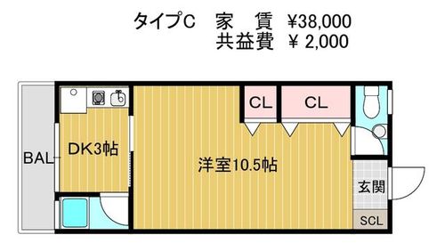 プレジール宮丘町201の間取り