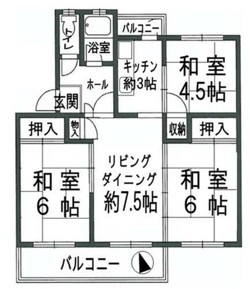 泉北茶山台第一次住宅8棟の間取り