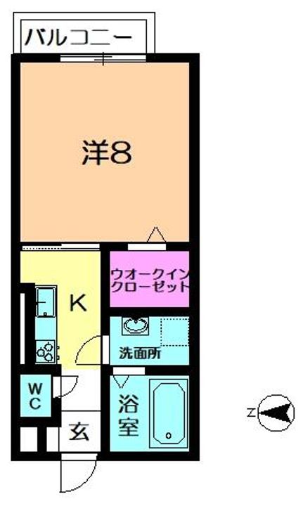 奈良県奈良市中山町(アパート)の賃貸物件の間取り