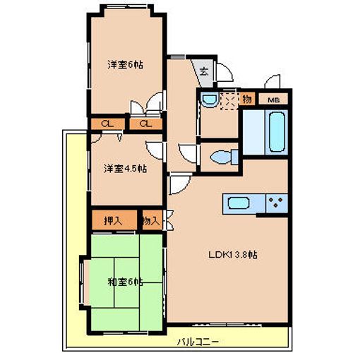 松藤ハイツ内山201の間取り