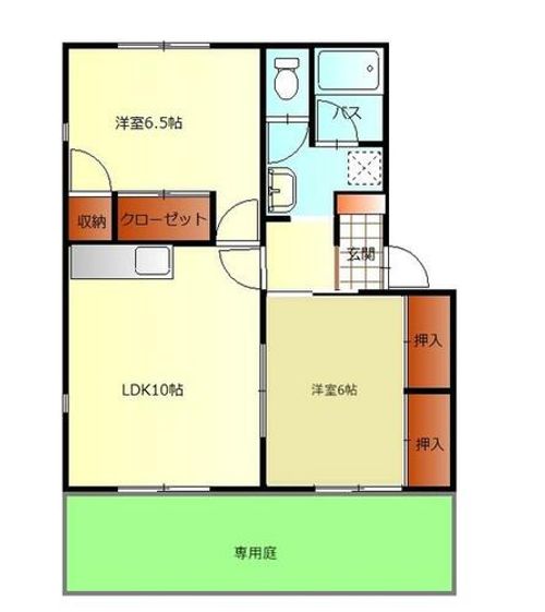 福岡県北九州市門司区吉志4丁目(アパート)の賃貸物件の間取り