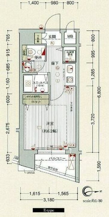 ライジングコート京都西院フロンティアの間取り